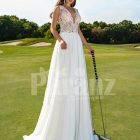 Women’s all white super glam wedding tulle gown with elegant lacy bodice
