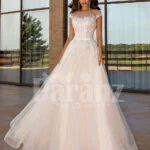 Women’s stunning all white tulle wedding gown with royal bodice