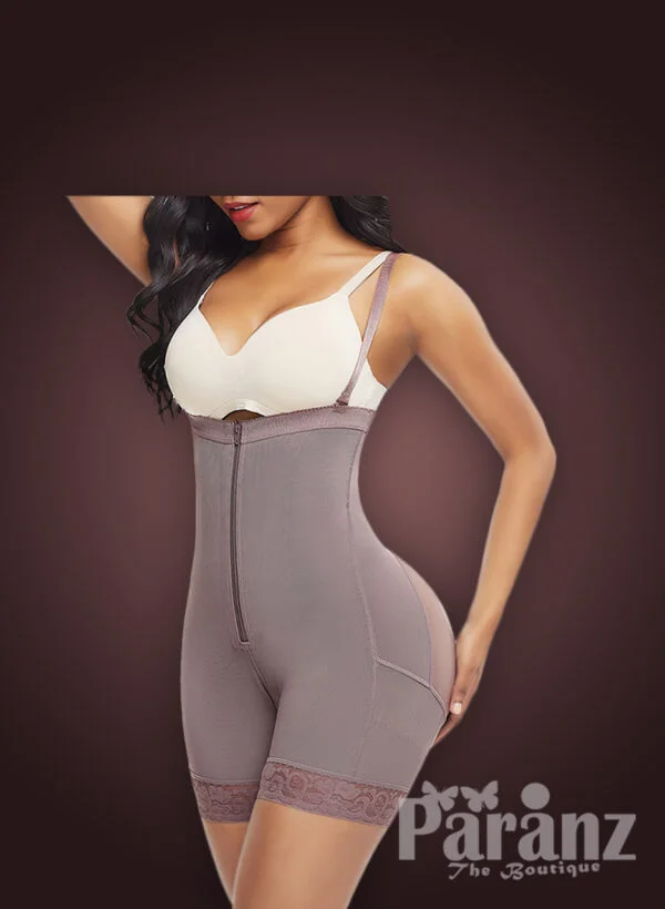 Women’s super slimming adjustable fabric underwear full body shaper in nude mauve new