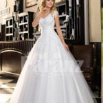Women’s super stylish and elegant white wedding tulle gown with lacy bodice