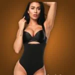 Open-bust style high waist slimming black body shaper