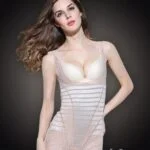 Open-bust style self lace design multi-layer high waist slimming body shaper view