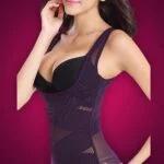 Sleeveless open-bust style net woven underwear body shaper side view