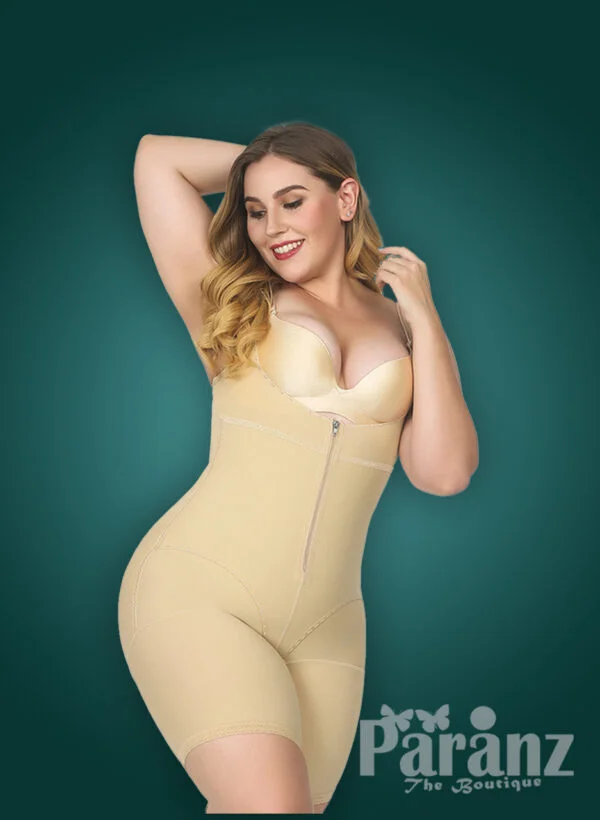 Sleeveless open-bust style soft tummy slimming butt lifting body shaper new khaki