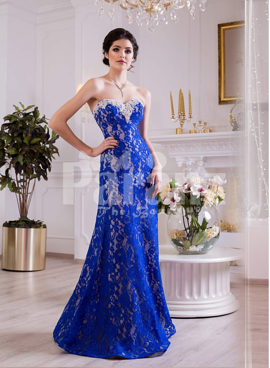 Royal Blue Prom Dresses Long Off Shoulder Formal Dresses|Sheergirl.com –  SheerGirl