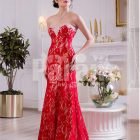 Women’s off-shoulder truly beautiful mermaid style evening gown with all over lace work side view