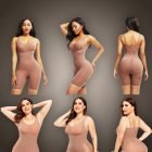 Women’s strappy tummy slimming and butt lifter full body shaper in beige new