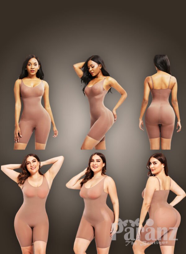 Women’s strappy tummy slimming and butt lifter full body shaper in beige new