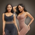 Women’s strappy tummy slimming and butt lifter full body shaper in black and beige