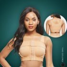 X back design under bust support and arm compression beige body shaper bra Cappuccino views