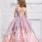A brilliantly designed long formal dress for little girls back side view