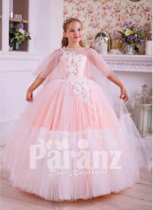 A grand long and white formal dress for little girls