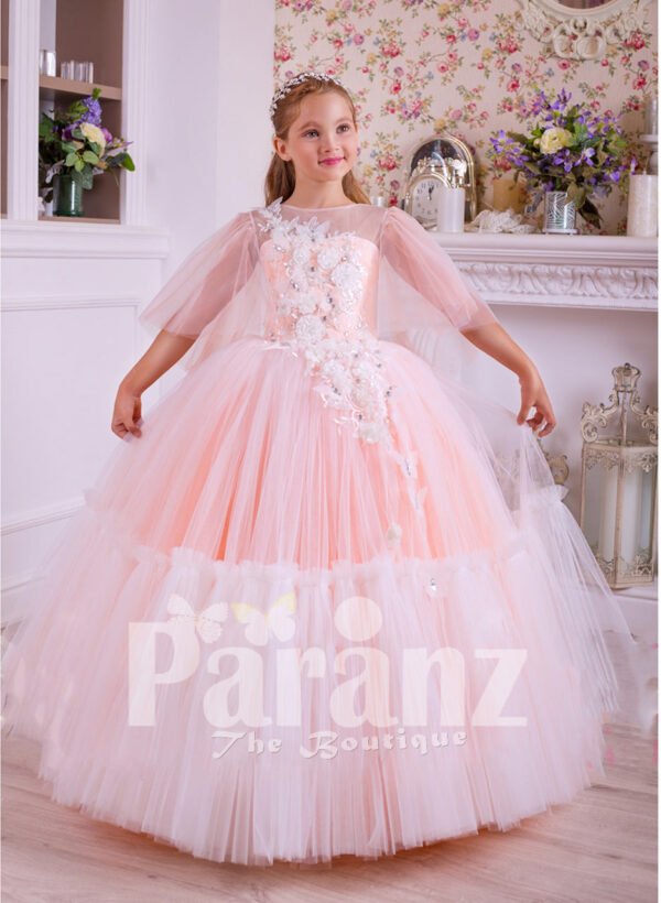 A grand long and white formal dress for little girls