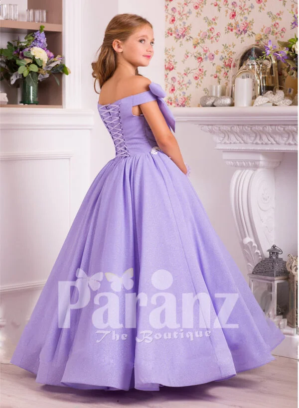 A long formal dress for little girls posh and elegant in design side view