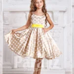 A luxurious party dress for little girls designed innovatively