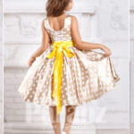 A luxurious party dress for little girls designed innovatively back side view