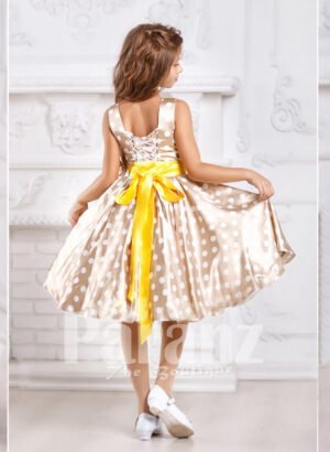 A luxurious party dress for little girls designed innovatively back side view