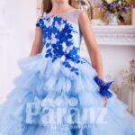 A majestic long formal dress for little girls blue