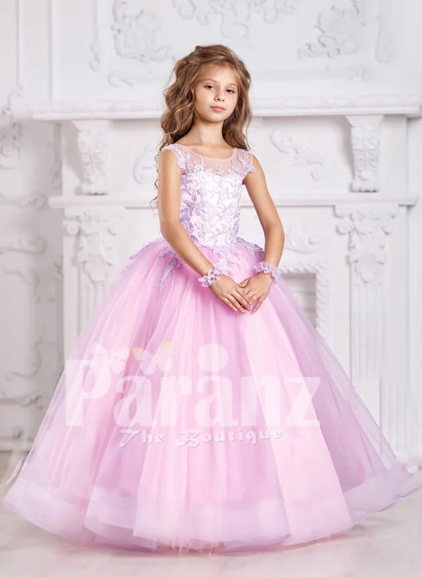 A plush and feminine formal pink dress for little girls