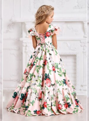 A simple formal dress for little girls that sparks grace back side view