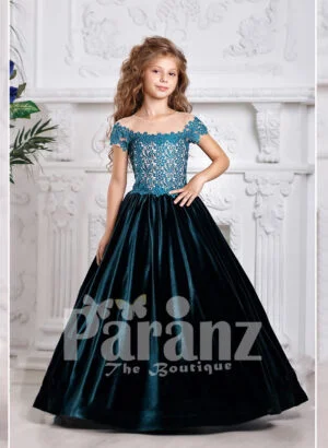 A sparkling blue formal dress for little girls to look dazzling