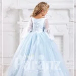 A tasteful long dress for little girls to rock formal parties side view