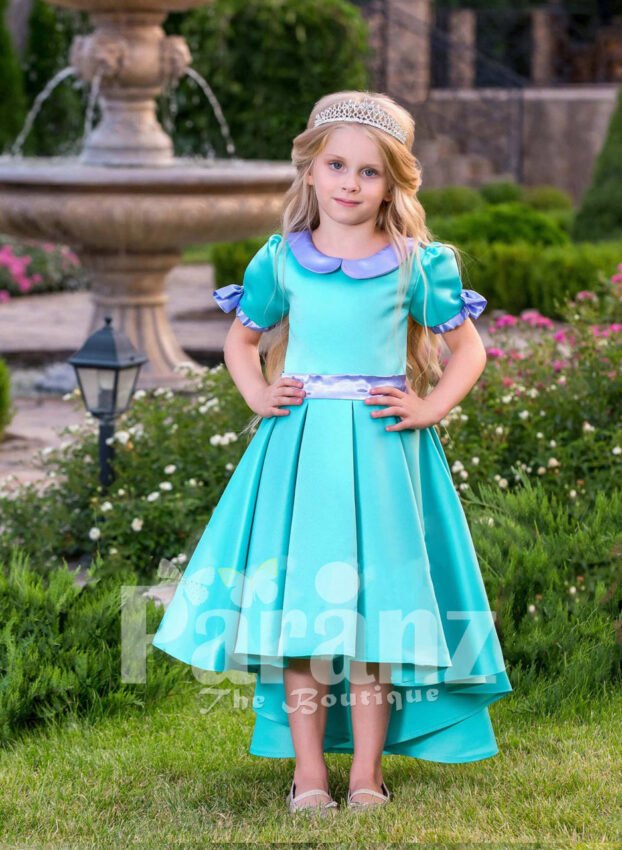 A touch of royalty for your little princess with this exotic blue formal dress