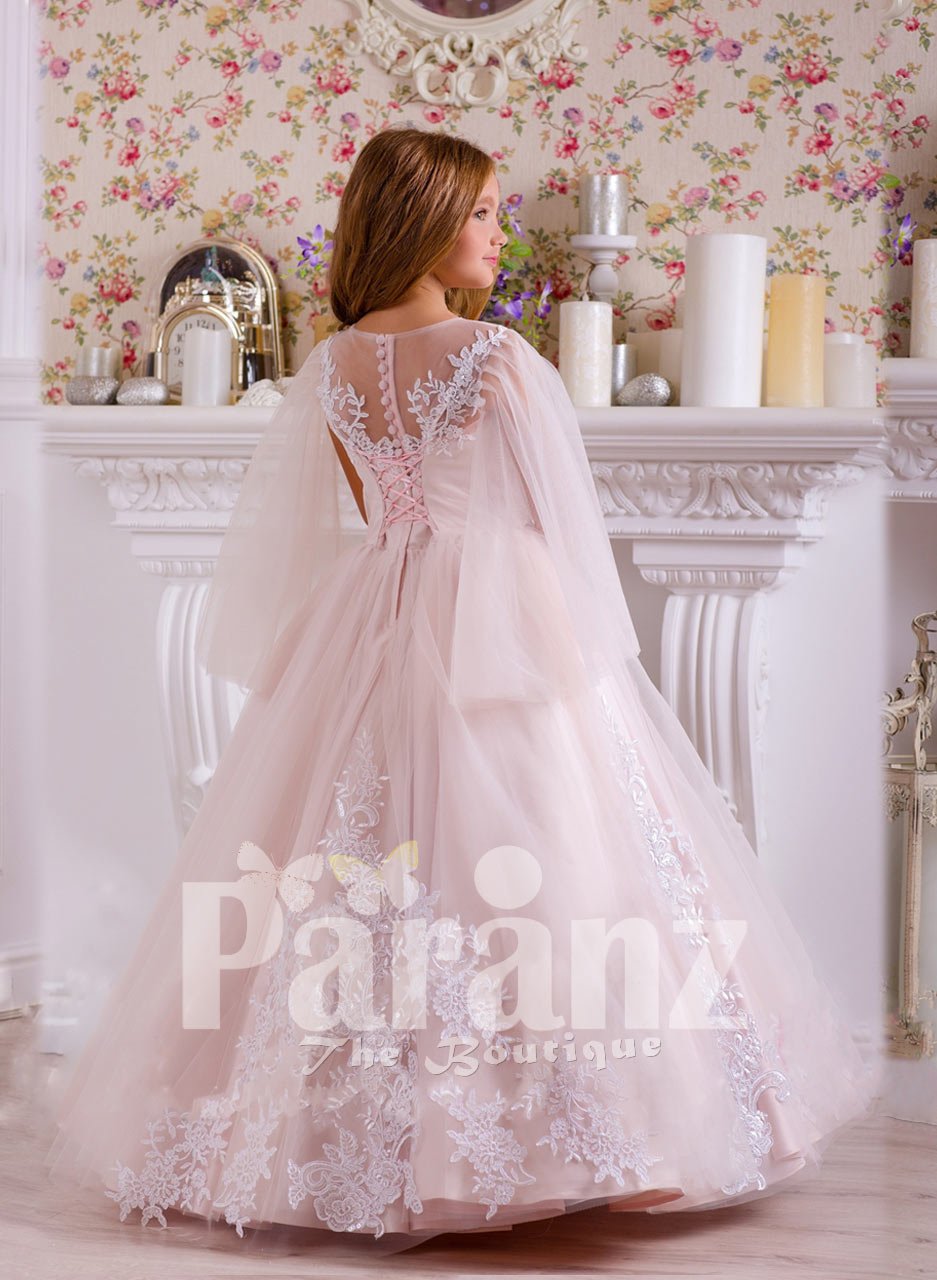 Flower girl formal dress white/pink colour 100-160cm - PartyLook