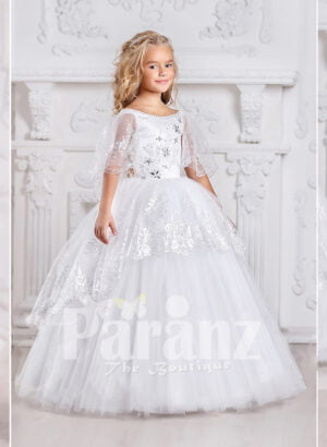 An awesome long white formal dress for little girls