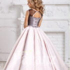 Blending flamboyance with innovative designing in formal dress for little girls back side view