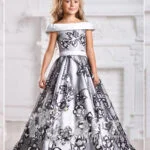 Magnificence redefined with this long formal dress for little girls