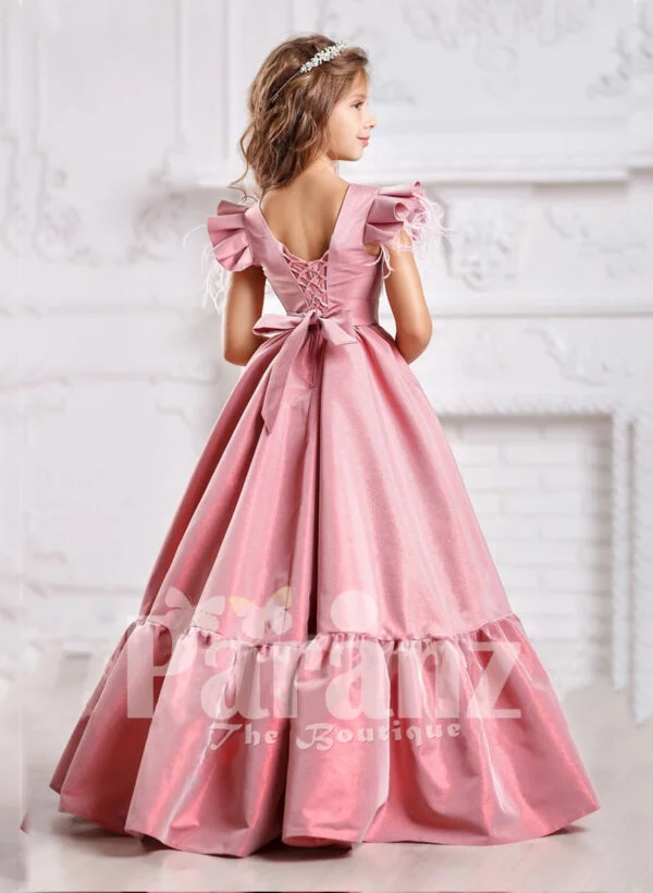 The grand formal dress to make little girls appear dazzling and sophisticated back side view