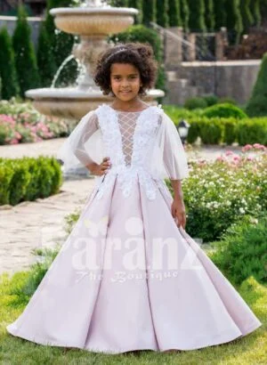 The white dress for little bridesmaids and other formal gatherings