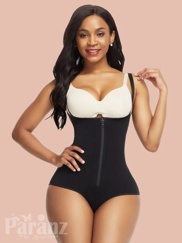 Black Crotch Hooks High Waist Shapewear Bodysuit Figure Slimmer