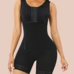 Black Full Body Shaper Glue Zipper Open Crotch Lace Custom Logo