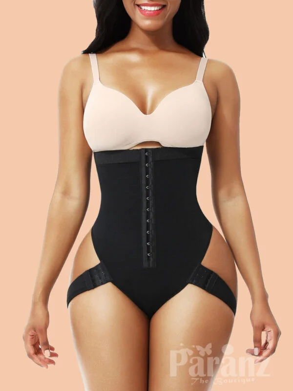 Black High Waist Butt Lifter With 2 Side Straps Body Shapewear