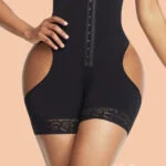 Black High Waist Open Butt Shapewear Shorts Curve Shaping