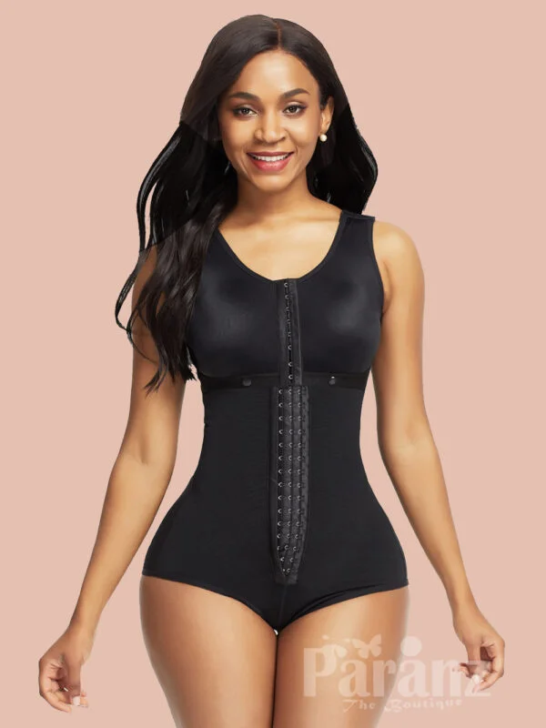 Black High Waist Shoulder Hooks Full Bodysuit Shapewear Curve Creator view