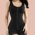 Black Lace Hooks U Neck Glue Crotchless Tummy Control Shapewear