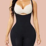 Black Open Bust Body Shaper Thigh Slimmer Shorts Ultra Light