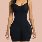 Black Open Gusset Seamless Bodysuit Shapewear Secret Slimming without logo