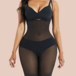 Black Removable Straps Mesh Full Body Shaper Curve Smoothing