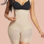 Brown No-Curling Full Body Shaper Plus Size Wide Straps Flatten Tummy