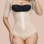 Desirable Designed Skin Color Full Body Shaper Solid Color Plus Size view