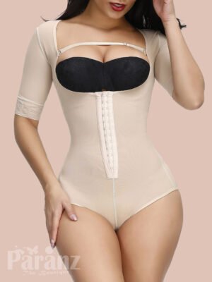 Desirable Designed Skin Color Full Body Shaper Solid Color Plus Size view