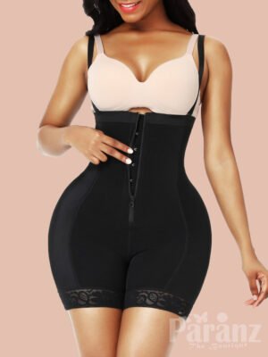 High Waist Butt Lifter Black Lace Removable Pads Slimming Tummy view