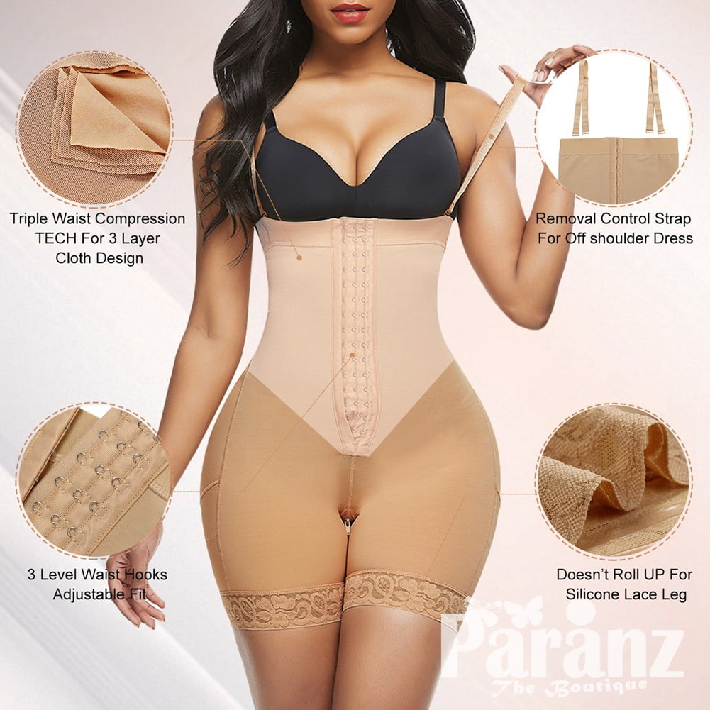 Skin Color Adjustable Strap Bodysuit Plus Size Full Body Shaper