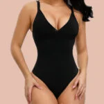 Super Sexy Black Adjustable Straps Plus Size Shape Bodysuit Tailored Shape