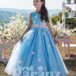 Blue Tulle Dress with Appliqués