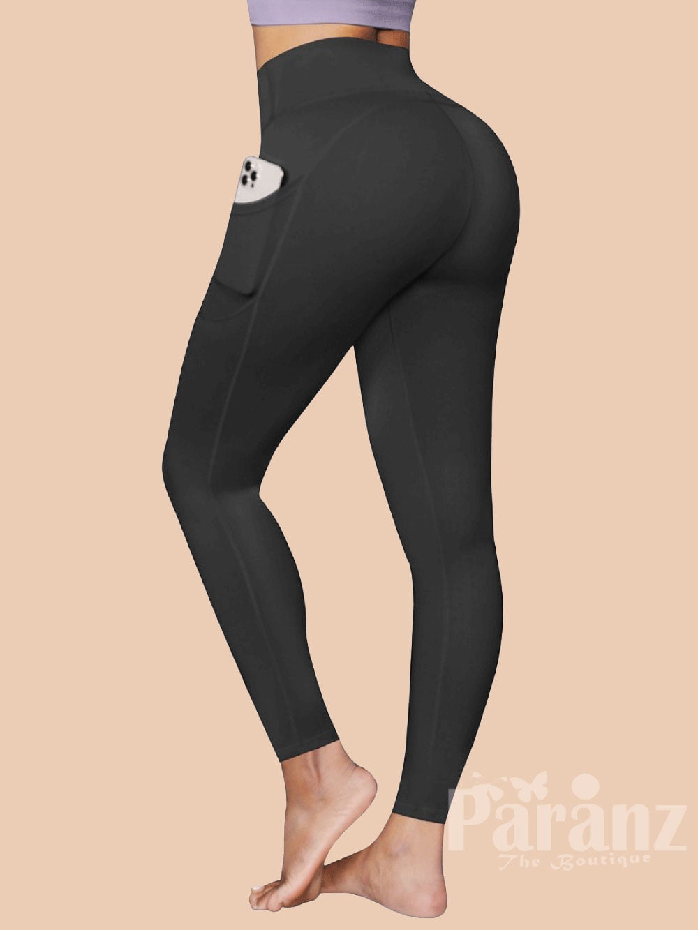 Black Yoga Leggings High Waist Butt Lifter With Pocket Sport Series